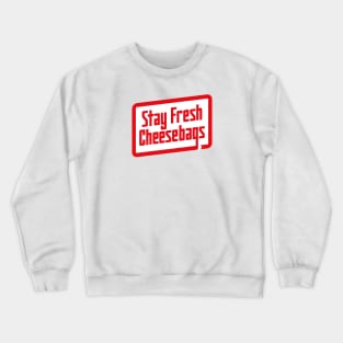 Stay Fresh Cheese Bags - Retro (Red and White on Yellow) Crewneck Sweatshirt